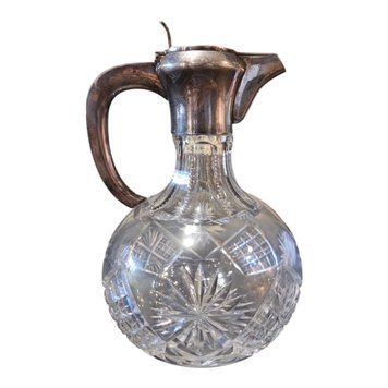 Decanter, silver, crystal, 800 sample